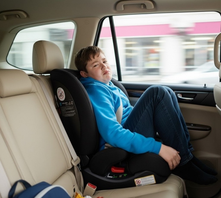 Con 9 tuổi rưỡi nhưng đã cao 1,4 mét có phải ngồi ghế trẻ em trên ô tô ?