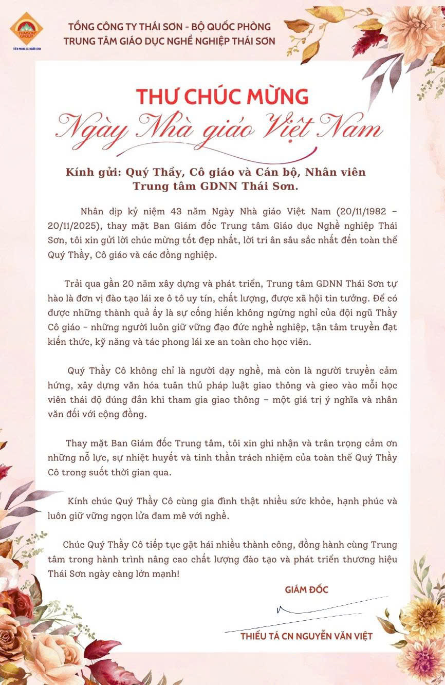 Chúc Mừng Ngày Nhà Giáo Việt Nam 20/11